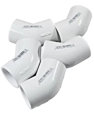 Lasco 1" SCH 40 PVC Slip to Slip 45 Degree Elbow LASCO D2466 (Lot of 5)