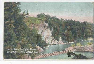 Lovers Leap Kenduskeag Stream  BANGOR, ME / TURNER CENTER, ME DOANE CANCEL 1909