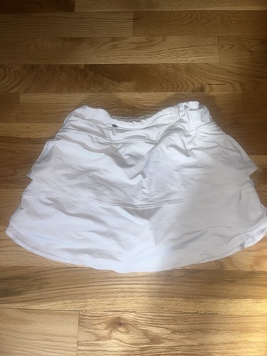 Athleta Girl's White Tiered Layered Swing Skort Jupe Skirt Size Kids Xxl 16 - Picture 2 of 2