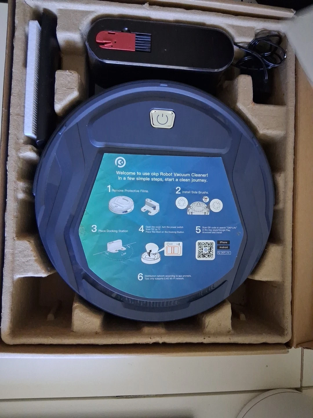 OKP Life K2 Robot Vacuum Cleaner 1800mAh Blue Robotic Vacuum Cleaner