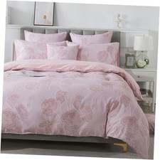 Pink Vintage Floral Duvet Cover Set Size Premium 100 Brushed Queen Pink Rose