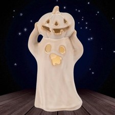 Lighted Pumpkin Ghost Figurine  Primitives by Kathy