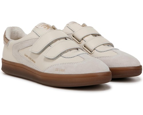 Sam Edelman Talia Sneaker Donna Con Doppio Cinturino In Velcro - Suola Gomma, Caramello Chiaro (Tacco 2,5 Cm) - EU 39