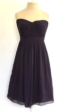 Jenny Yoo Collection Purple Strapless Pleated Cocktail Dress Size 4 Chiffon