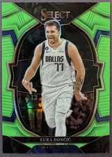 2022-23 Panini Select #51 Luka Doncic Neon Green Prizm #/75 Mavs Lakers