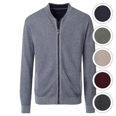 CASAMODA - Basic - Herren - Strickjacke - Rundhals-Ausschnitt - Reißverschluss -