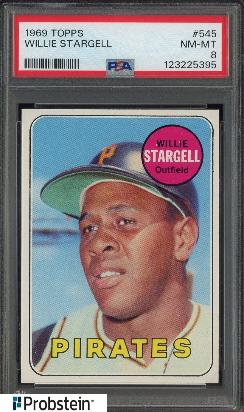 1969 Topps #545 Willie Stargell Pittsburgh Pirates HOF PSA 8 NM-MT