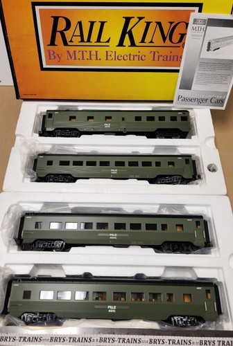 Juego de pasajeros aerodinámico MTH 30-67141 P&LE RailKing 60' (juego de 4) N/OB [JK4] | Condition: New
