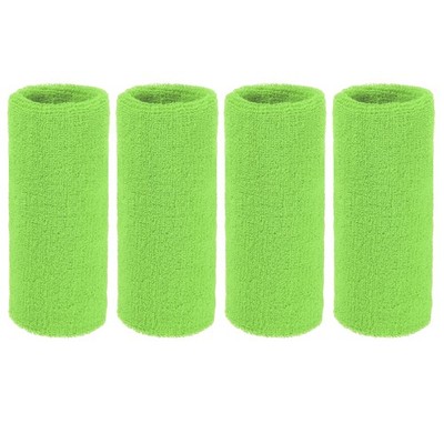 Wristbands Sweatbands, Wrist Bands 6x3In 4 Pack Light Green