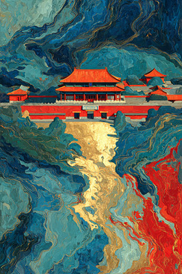 Forbidden City China 24x36 Giclée Art Print Ltd 1/25 Signed COA Rombley V16