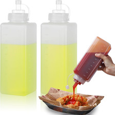 2 Pack 1 Qt Large Squeeze Bottle Wide Mouth Squeeze Bottles Mayo Squeeze Bottle