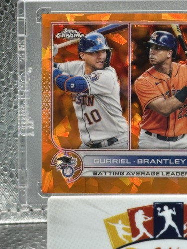 2022 Topps Chrome Sapphire Edition #165 AL Batting Average Leaders Orange /25 SP - Picture 2 of 6