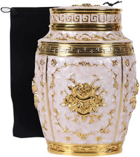 Medium Urn for Human Ashes - Rose Flower Cremation Urn - Beautiful Keepsake Urns