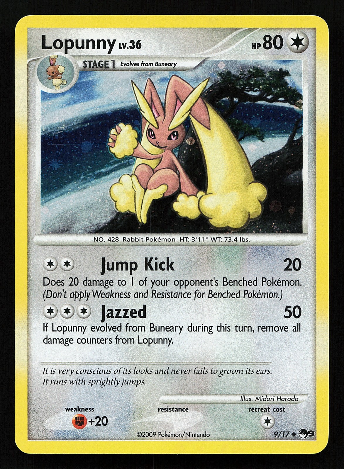 Lopunny 9/17 Holo POP Series 9 Pokémon Card