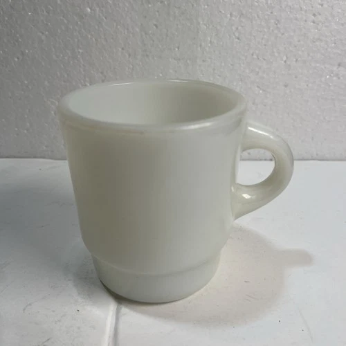Vintage Fire-King Anchor Hocking White Milk Glass Restaurant Ware Coffee Mug