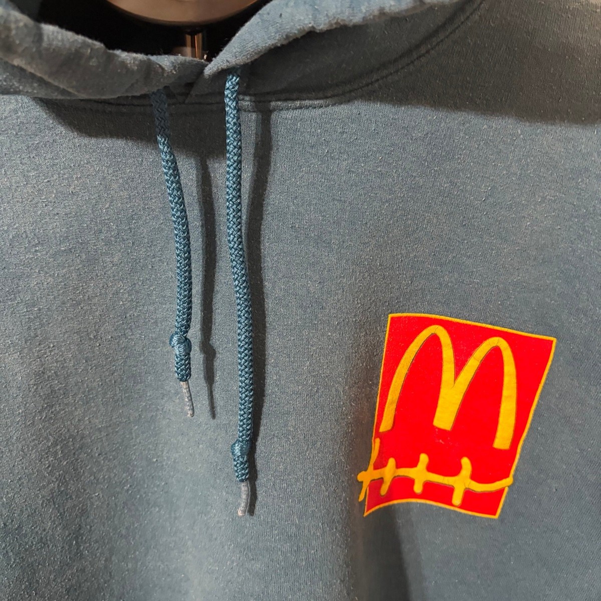 Travis Scott McDonalds Cactus Jack Puff Print Blue Hoodie Mens XXL