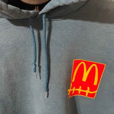 Travis Scott McDonalds Cactus Jack Puff Print Blue Hoodie Mens XXL