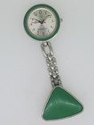 TMPTushaus Schwesternuhr Clip-On Nurse Watch Green Triangle Clip Silver Analog — photo 1