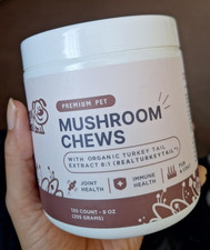 Organic Mushroom Chews for Dogs 120 Soft Treats Immune Joint Gut Skin Support