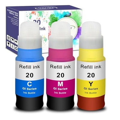 Ink Refill Kit for Canon Canon G7020 G6020 G5020 Mega Tank GL20 GL-20 Bottles