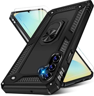PIXFAB ARMOUR Case For Samsung S25 FE S24Ultra Ring Shockproof Phone Cover+Screen Glass