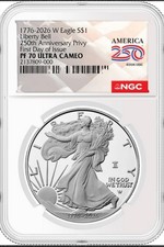 1776-2026 W Proof 1 American Silver Eagle Ngc Pf70uc Privy 250th Presale