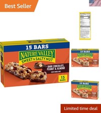 Delicious Sweet  Salty Granola Bars - Dark Chocolate Peanut Almond, 15 Bars