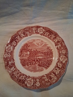 Kuchenteller Palissy England Old Windsor Locks Thames River Scenes rot