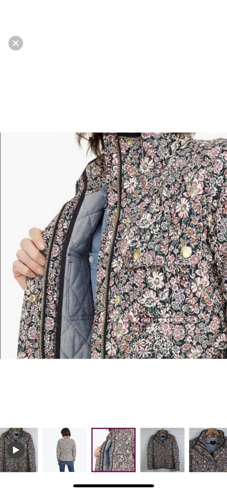 Chaqueta floral J Crew Downtown Field abrigo utilitario para mujer S Foto 3 de 4