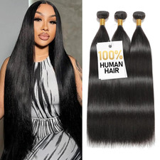 Straight Bundles Human Hair 26 28 30 Inch 3 Bundles Human Hair 300G 100 Unproce