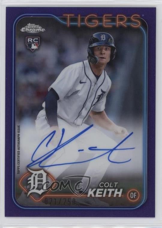 2024 Topps Chrome Rookie Purple Refractor 21/250 Colt Keith #RA-CKE Auto RC 1iu1