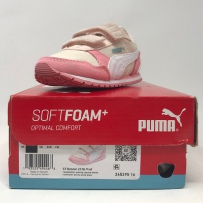 Puma ST Runner V2 NL V Sneaker, Infant Girl's Size 6C - Rosewater, Peony, White