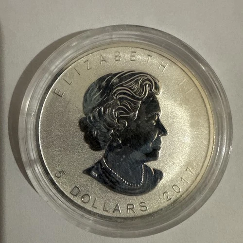 2017 CANADA UK Queen Elizabeth II MAPLE LEAF .9999 1 OZ Pure Silver $5 Coin