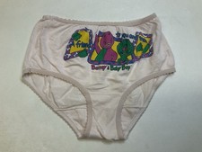 Vtg 90s Barney Baby Bop Dinosaur Toddler Girl Cotton Hanes Underwear Size 8
