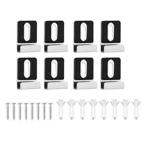 4Pcs Accroche Miroir Clips De Miroir Attache Miroir Fixation Miroir Mural Clips De Montage Miroir Avec Vis Et Tubes Dexpansion Pour Suspensions De Fixation De Miroir 84300472