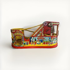 Vintage J. Chein Tin Litho Wind Up Roller Coaster Nice condition 1950s