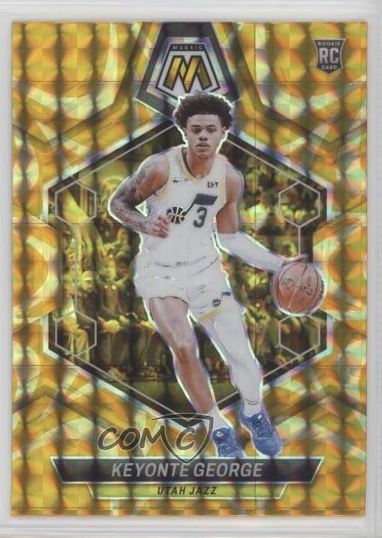 2023 Panini Mosaic Rookies Reactive Yellow Prizm Keyonte George #222 Rookie RC