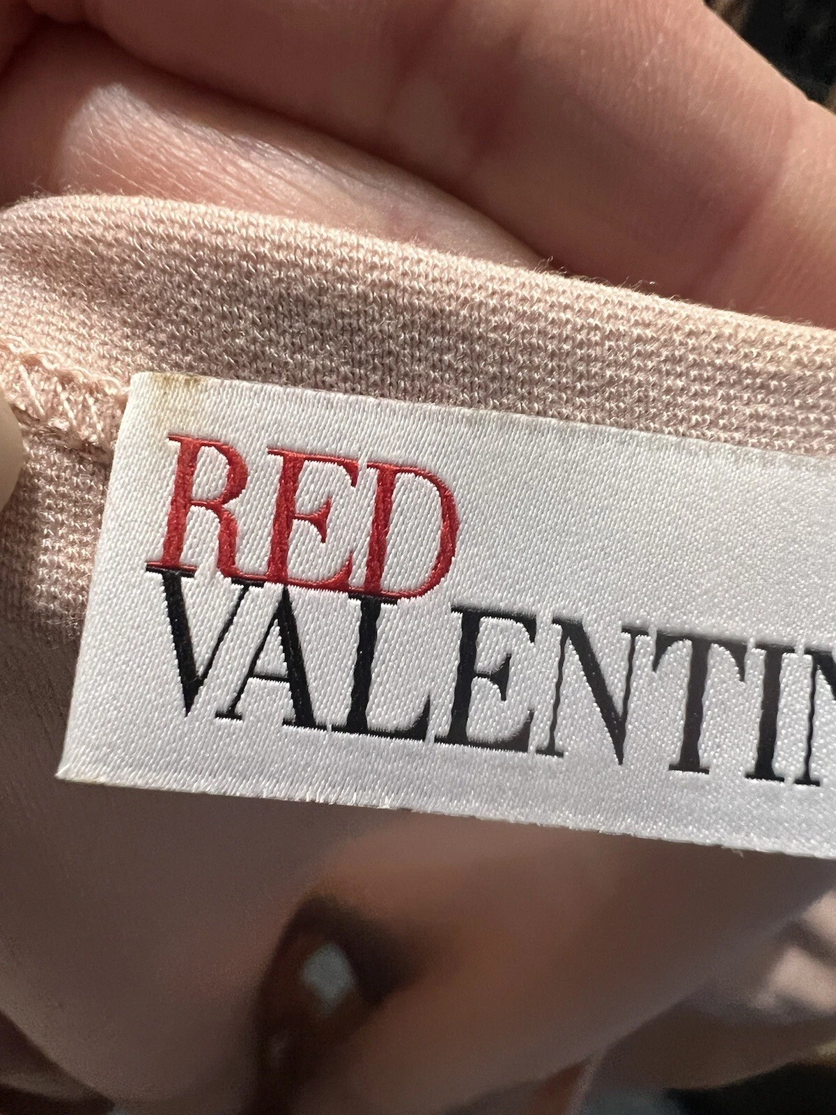 Mini abito rosso Valentino collo in rete arricciato in blush taglia XL