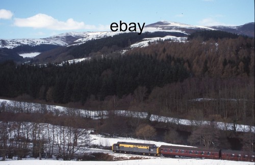 35mm Railway Slide- BR Diesel Electric Loco Class 37. 37240 @ Deeside Loop