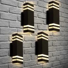 1-4X Exterior LED Wall Light Sconce Outdoor Lights Porch Up Down Fixtures Modern
