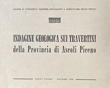 INDAGINE GEOLOGICA SUI TRAVERTINI DI ASCOLI PICENO 1966 TRAVERTINO Travertine