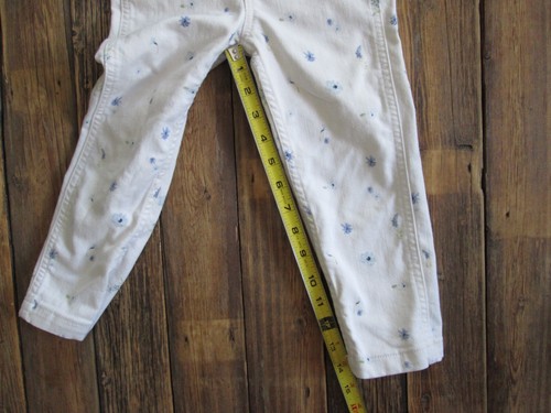 Old Navy Girls 4T (3T) Bibs Overalls White Ditsy Floral Denim Jean Cotton - Picture 4 of 9