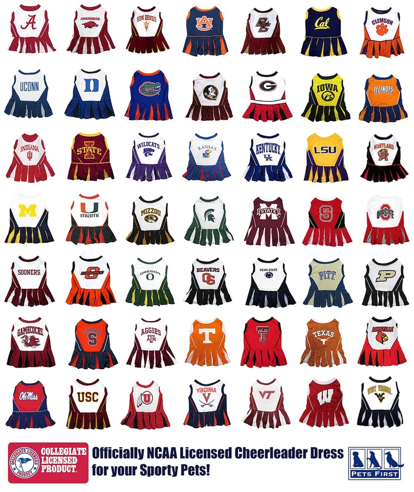Pets First NCAA Traje de Animadora para Perros y Gatos Vestido Deportivo para Perros y Gatos Foto 4 de 4