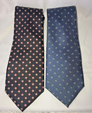 Vintage John Henry Two 100% Silk Neck Tie's Made In USA FREE SHIPPING