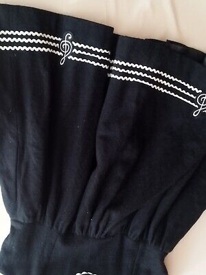 mezzo piano solid pattern vintage formal black dress Japan 150cm