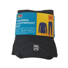 Fruit Of The Loom Termal Underwear Set Boys Small 6-7 Shirt Pants Black New