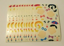 Mrs Grossman's Stickers Lot 10 Sheets ~Build A Face~ Girl Boy  1994 HTF READ