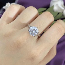 3 Ct Round Cut Lab Created Diamond Wedding Engagement Ring 14K White Gold Finish