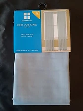 Essential Home Sheer Voile Panel 63" Length Dusty Blue
