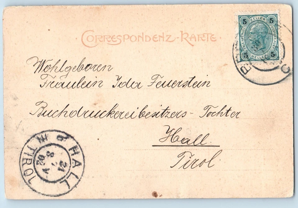 Cartão postal da Áustria viaduto ferroviário sobre o Bregenzer Ache perto de Bersbuch 1903 - Imagem 2 de 2